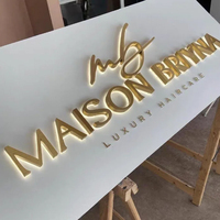 Letrero de letras de luz con logotipo 3D, letras de canal retroiluminadas decorativas Led, fuente de luz de neón para decoración de edificios, fuente de alimentación CC