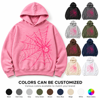Sweat à capuche unisexe surdimensionné à imprimé toile d'araignée, 100% coton, lourd, streetwear, pull personnalisé avec logo, sweat à capuche décontracté