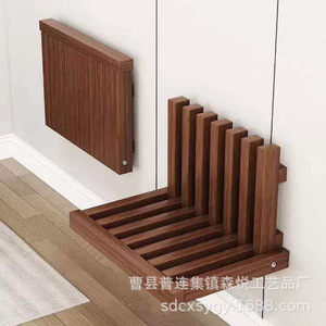 Foldable Wooden Nightstand 41Cm X 32Cm Wall Mounted <b>Storage</b> Shelf For Small Bedroom Minimalist Design - Product Image 2