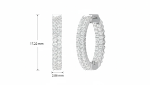 ต่างหูห่วงเพชรแบบคลาสสิกสองแถวสำหรับผู้หญิง เครื่องประดับมันวาวมีสไตล์สำหรับของขวัญวันเกิด วันครบรอบ หรือโอกาสพิเศษ - Product Image 2