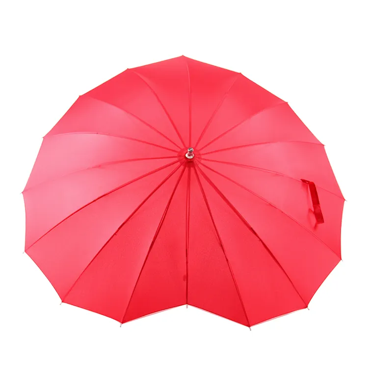 Прямой Свадебный Сувенирный Зонт эпонж 23*16k 190T, большой зонт в форме сердца, Забавный ручной зонт
