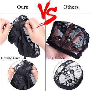 Bán Sỉ Băng Đô Vải Thun Đan Móc Thông Gió Mono Upart Điều Chỉnh Được Mũ Tóc Giả Đan Toàn Ren Hình Vòm Lưới Để Làm Tóc Giả - Product Image 4