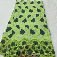 Dentelle en voile de coton suisse vert unique de haute qualité, nouvelle mode, prix de gros, dentelle Lafaya douce, tissu brodé de Dubaï