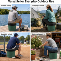 Siège pivotant à 360 degrés avec coussin en mousse, siège baquet avec couvercle imperméable pour la chasse, la pêche, le baseball, le jardinage et le camping