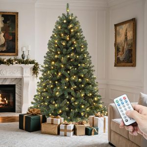 Sapin de Noël artificiel de luxe en forme de sapin, en PE et PVC, pour extérieur, avec LED chaudes, directement de l'usine - Product Image 1