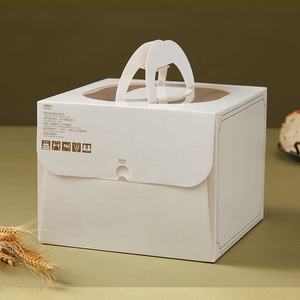 Caja <span class=keywords><strong>de</strong></span> cartón completa para pasteles con asa, venta al por mayor directa <span class=keywords><strong>de</strong></span> fabricantes y proveedores, blanca para bodas, 10 pulgadas, personalizada para alimentos, 1 unidad - Product Image 4