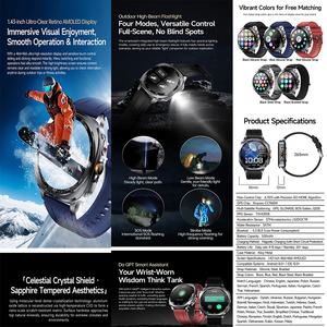 Vanssa <span class=keywords><strong>Smartwatch</strong></span> Original de Fábrica Mejor Electrónica de Lujo Montre Impermeable Mujer Hombre Deporte al Aire Libre GPS Salud AI Reloj Inteligente - Product Image 6