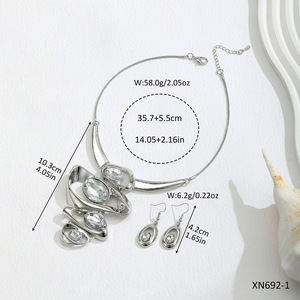 Geometric Necklace <b>Set</b> Zinc Alloy Beveled <b>Square</b> Beads Party Women's Fashion Jewelry - Product Image 3