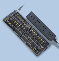 Keyboard kantor lipat, tombol gunting ergonomis portabel ukuran saku, nirkabel lipat Mini Touchpad Keyboard untuk PC Tablet