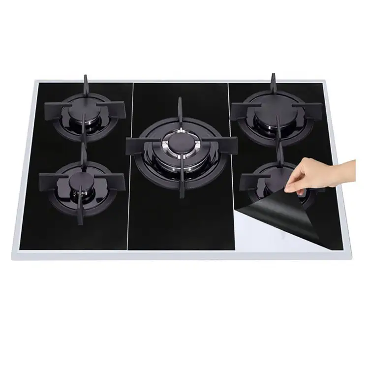 Black Stove Burner Covers Gas Stove Burner Liners Non-stick Reusable Gas Range Stove Top Covers for Kitchen Easy to Clean