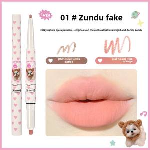 <span class=keywords><strong>FLORTTE</strong></span> Crayon à lèvres et rouge à lèvres à double extrémité Nude Matte Natural avec crayon de maquillage à étiquetage solaire - Product Image 5