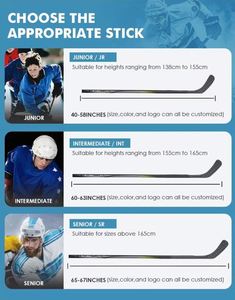 Nuevos Palos de Hockey sobre Hielo JOL <span class=keywords><strong>Twitch</strong></span> de Carbono, Alta Calidad y Logotipos Personalizados, con un Peso de 375g o 400g - Product Image 5