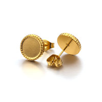 Stainless Steel bulat kaca Cabochon dasar datar tiang kosong bunga anting membuat persediaan kancing anting belakang untuk DIY Perhiasan