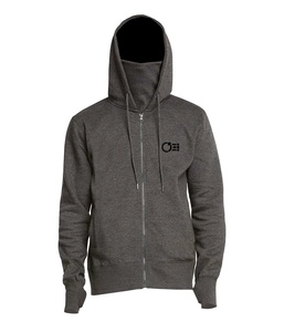 Heather Gray Mens Fleece Zippered Hoody with Builtin <b>Neck</b> <b>Gaitor</b> - Product Image 6