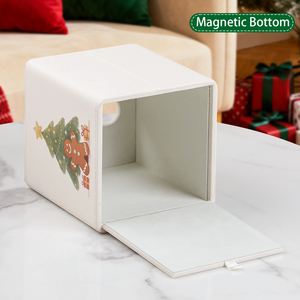 Boîte à mouchoirs <span class=keywords><strong>en</strong></span> <span class=keywords><strong>cuir</strong></span> PU avec conception d'arbre de Noël et d'<span class=keywords><strong>homme</strong></span> <span class=keywords><strong>en</strong></span> pain d'épice, porte-serviettes <span class=keywords><strong>pour</strong></span> cadeau de vacances et décor de table à la maison - Product Image 5