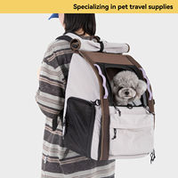 Sac à dos de transport pour chat grande capacité en nylon léger avec support en L, base robuste et ouverture frontale complète