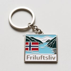 2025 esmalte Metal Noruega Friluftsliv llavero bonito paisaje de fiordo noruego recuerdos llaveros para actividades al aire libre entusiasta - Product Image 2