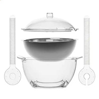 En gros, Ensemble de saladiers isothermes en plastique et acier inoxydable avec couvercle et fourchette pour fêtes et usage domestique