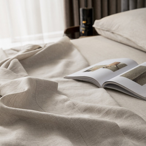 Parure de draps plats en <span class=keywords><strong>lin</strong></span> pur <span class=keywords><strong>lavé</strong></span>, tissage uni, vente directe usine, prix abordable, vente en gros, personnalisable - Product Image 3