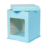 Boîtes à gâteaux hautes et larges sur mesure, fournies par l'usine, pour mariage et anniversaire, en papier couché avec fenêtre transparente pour l'emballage alimentaire