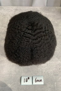 Prothèse capillaire afro H404 pour <span class=keywords><strong>homme</strong></span> noir, 100% <span class=keywords><strong>cheveux</strong></span> humains, système de remplacement, taille 8x10, boucles afro crépues de 6 mm, ondulations afro, expédition immédiate - Product Image 2