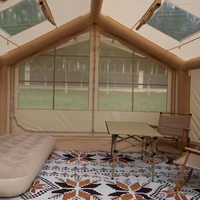 Tente de camping gonflable à double porte et double lanterneau en tissu Oxford 8, avec ouverture automatique rapide pour toutes les saisons
