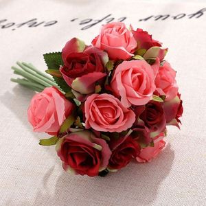 Ramo de Flores para Boda en Oferta, Decoración para el Hogar, 12 Cabezas de Rosas Artificiales - Product Image 1