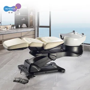 Tazón de champú eléctrico profesional, cama, mesa de masaje para lavar el cabello, equipo de salón de belleza personalizado, conjunto de muebles para peluquería