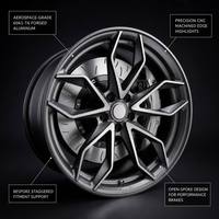 Rines Personalizados Nuevos de Aluminio Forjado 6061-T6 para Autos de Pasajeros, de 15-24 Pulgadas, Diseño de Rayos en Y, para M3 M4 Audi RS7, en Gris Mate Mecanizado