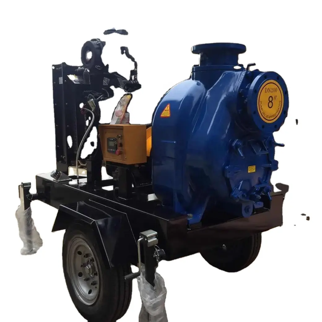 Op Maat Gemaakte Landbouwmachines Mobiele Vrachtwagen Aanhangwagen Dieselmotor Aangedreven Rivierwaterpompen Voor Irrigatie.