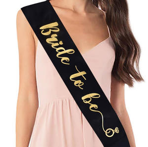 Bachelor Party <strong>Bride</strong> <strong>to</strong> <strong>Be</strong> Set Rose Gold Bridal Veil <strong>Headband</strong> Shoulder Strap Sticker Four-piece Set - Product Image 4