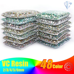 Vente en gros de différents styles de pierres en résine 3mm-6mm strass Flatback non correctif cristal en vrac pour ongles strass t-shirt appliques - Product Image 2