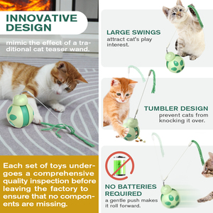 ZMaker New Cat Leaky Food Toys Giratorio <span class=keywords><strong>Catnip</strong></span> Top Feather Balance Car Beetle Cat Juguete interactivo - Product Image 6