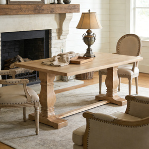 Table de banquet rectangulaire rustique en bois massif de style français pour événements en plein air, <span class=keywords><strong>location</strong></span> de mariage, dîner, ferme - Product Image 6