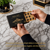 Comprimés de Shilajit de luxe en blister, boîte cadeau, scellés individuellement, haute puissance, pilules pour adultes