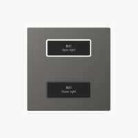 KNX/EIB Panneau d'interrupteurs de scène de maison intelligente à 2 touches Interrupteur en métal pour éclairage intelligent d'hôtel Panneau d'interrupteurs à bouton-poussoir