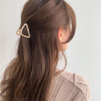 Nouvelle Tendance Promotion Chaude : Mini Pince à Cheveux Géométrique Triangulaire en Alliage Métallique de 5 CM, Pince Creuse en Acétate pour un Style Raffiné