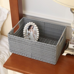Cesta de plantas de ratán de plástico para compras populares ecológicas, cesta de almacenamiento de ratán tejida hecha a mano - Product Image 3