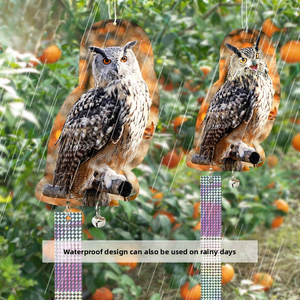Prêt à expédier : Éloigne-oiseaux de vignoble en PP, étanche, avec cloche sonore et motif hibou réfléchissant pour ferme, verger et jardin - Product Image 4