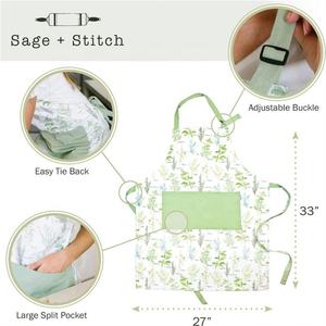 Wholesale Custom Printed Logo Women's 1 Pocket Adjustable Cotton Bib <b>Kitchen</b> <b>Apron</b> - Product Image 2