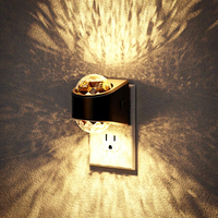 Veilleuse moderne LOHAS avec projecteur d'étoiles LED, lumière blanche chaude, intensité réglable, contrôle par capteur pour chambre et salon