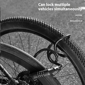TOSUOD Câble en acier à <span class=keywords><strong>code</strong></span> à quatre chiffres Serrure de vélo Chaîne portable antivol spéciale pour l'utilisation de l'autoroute de montagne Accessoires inclus - Product Image 5
