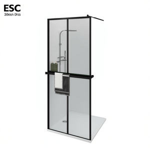 Puerta de Ducha ESC Walk-In de 35.4x76.8 Pulgadas, Vidrio ESG, Marco de Aluminio, Diseño Minimalista para Baño - Product Image 1