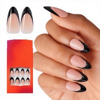 Faux ongles à presser en gros, prêts à l'emploi, en acrylique, couvrance totale, à coller avec colle, formes amande, stiletto, papillon, fournitures OEM