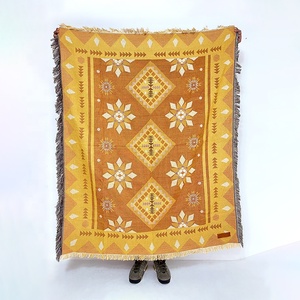 Tùy Chỉnh Jacquard Dệt Tấm Thảm Ném Chăn Tái Chế Bông Dã Ngoại Thảm Boho Bãi Biển Chăn - Product Image 4