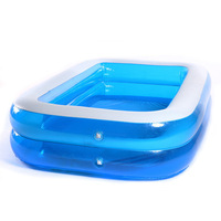 Piscine gonflable transparente à 2 anneaux Intex Pool gonflable Piscine rectangulaire familiale pour adultes