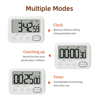 Jam Timer Dapur Digital Layar LED Plastik Bertenaga Baterai Ramah Lingkungan Portabel Stopwatch Hitung Mundur Memasak Produktivitas