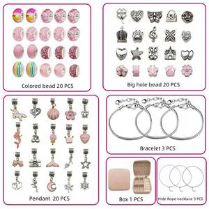 Pulsera de Cuentas Hecha a Mano PUZ/PZG para Niñas, con Caja de Almacenamiento de Joyas, Regalo para Fiestas de Cumpleaños Escolares - Product Image 6