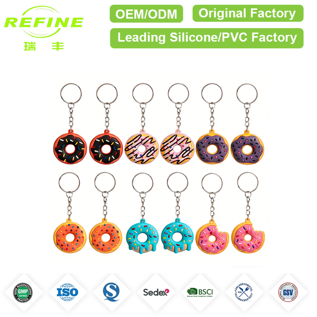 Custom Silicone Keychain 3D Colorful Soft Rubber Key Ring for Promotion Gifts