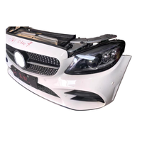 Grosir Kit Hidung Depan Bekas Lengkap untuk Benz C Class W205 LCI Versi Sport, Bumper Depan Dengan Lampu Depan & Radiator